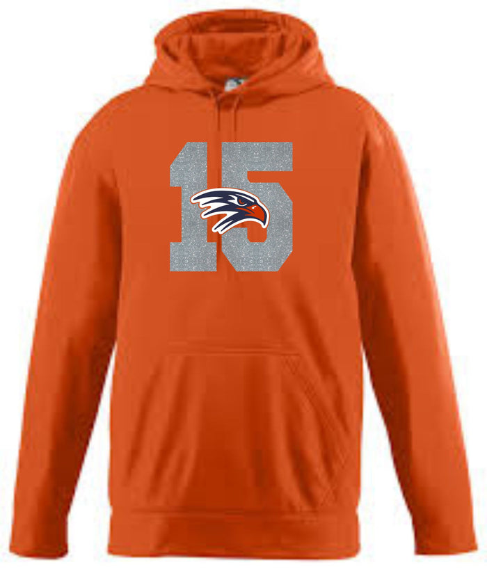 Hawks Number Performance Hooded Sweatshirt- Matte or Glitter