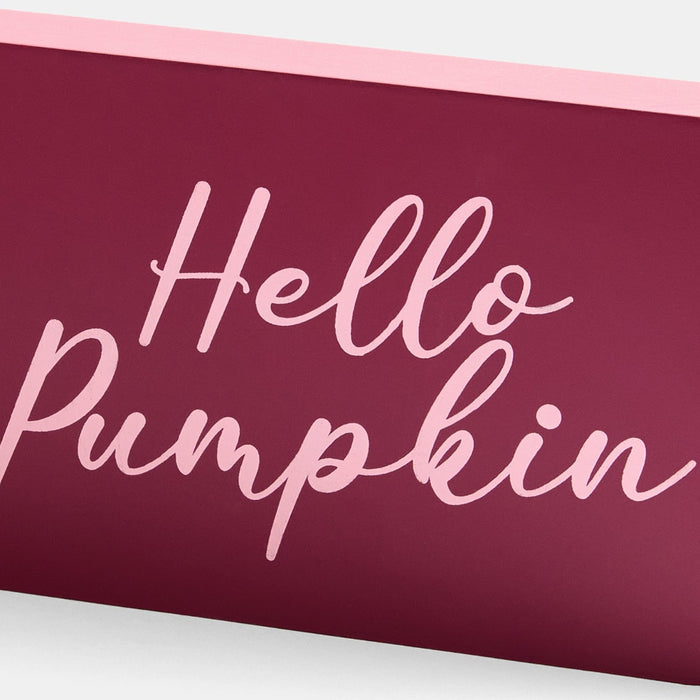 Hello Pumpkin Slogan Ornament - Burgundy 🇬🇧
