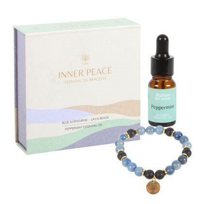 Inner Peace Blue Aventurine Crystal Essential Oil Bracelet 🇬🇧