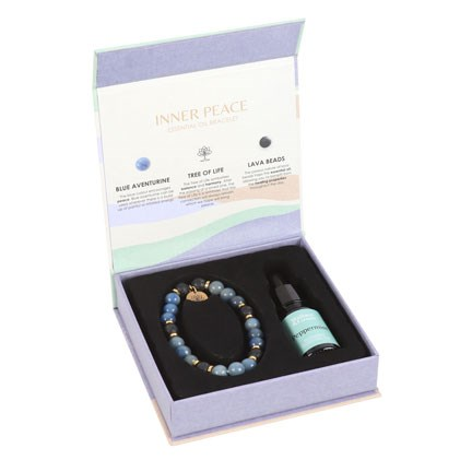 Inner Peace Blue Aventurine Crystal Essential Oil Bracelet 🇬🇧
