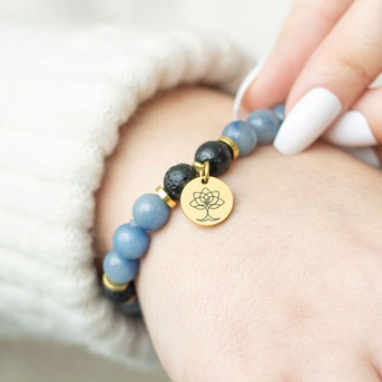 Inner Peace Blue Aventurine Crystal Essential Oil Bracelet 🇬🇧