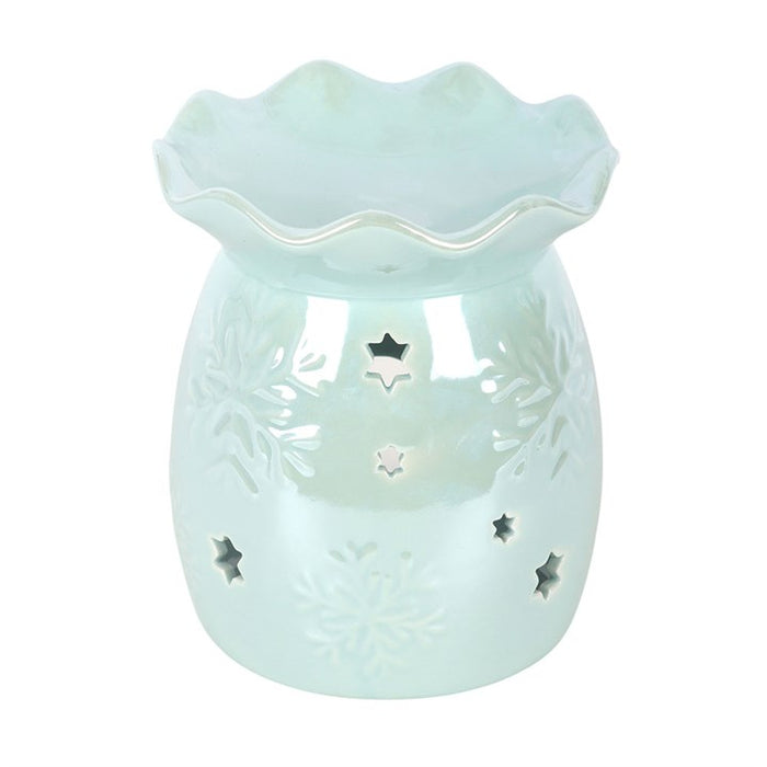 Iridescent Blue Snowflake Oil Burner and Wax Warmer 🇬🇧