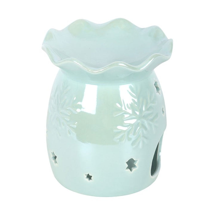 Iridescent Blue Snowflake Oil Burner and Wax Warmer 🇬🇧