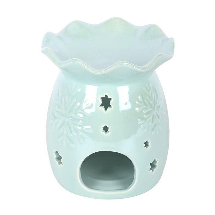 Iridescent Blue Snowflake Oil Burner and Wax Warmer 🇬🇧