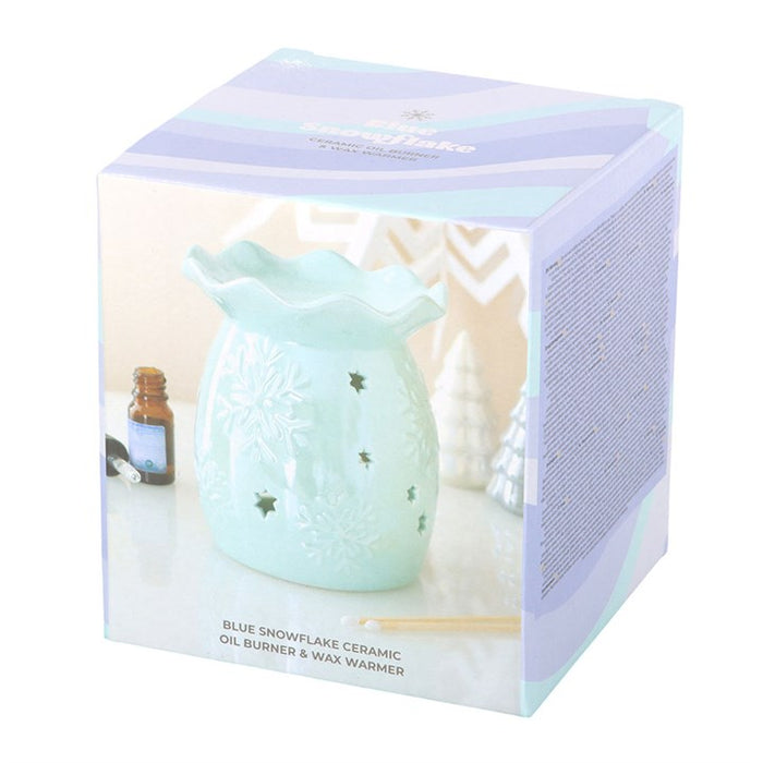 Iridescent Blue Snowflake Oil Burner and Wax Warmer 🇬🇧