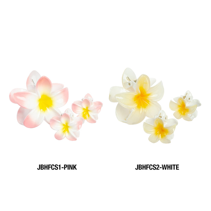 J Babe Hawaiian Flower Clip Set 3pcs