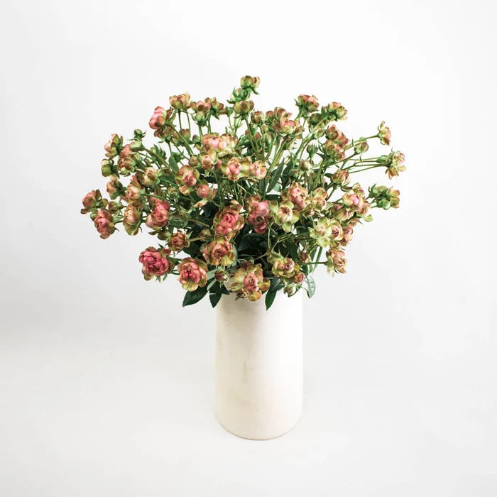 Pink Spray Rose Flower Bunch in Vase