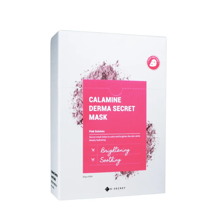 K SECRET calamine derma secret mask pink solution مجموعة اقنعة ورقية بالكلاماين