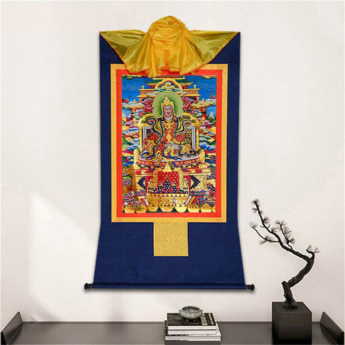 King Gesar གེ་སར - Tibetan thangka painting, detailed view