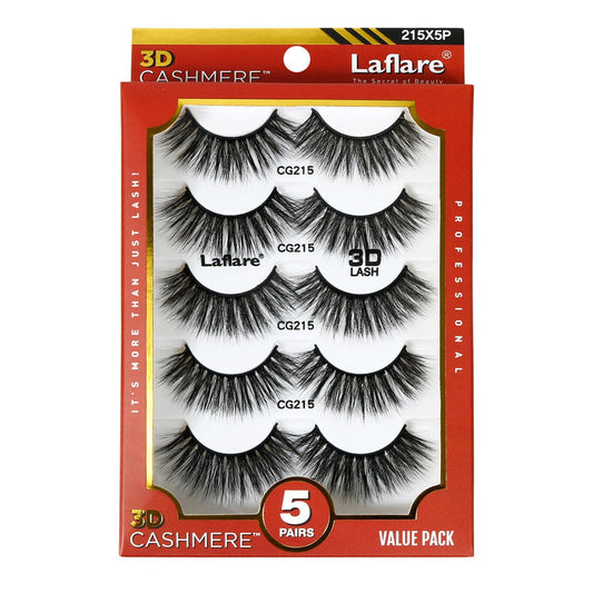 Laflare 3D Cashmere Eyelashes Value Pack 5 Pairs - ikatehouse