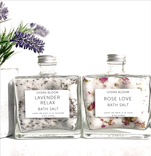 Lavender Relax Organic Bath Salts -  8.5oz | Hydra Bloom