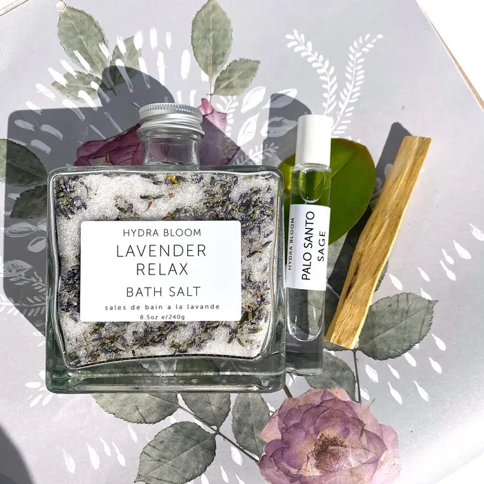 Lavender Relax Organic Bath Salts -  8.5oz | Hydra Bloom