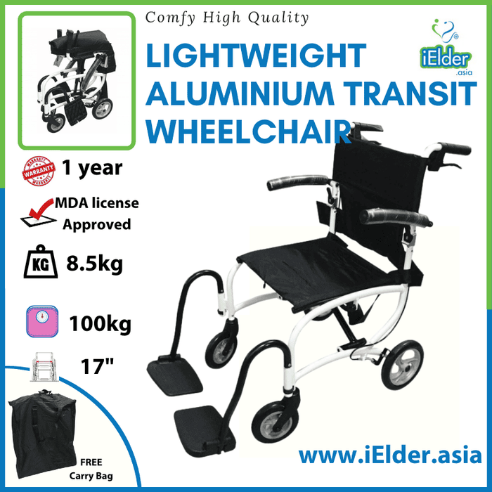 Lightweight Aluminium Transit Wheelchair with Carry Bag Fair