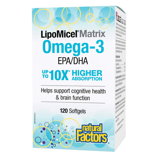 Box of Natural Factors LipoMicel Matrix Omega-3 120 Softgels