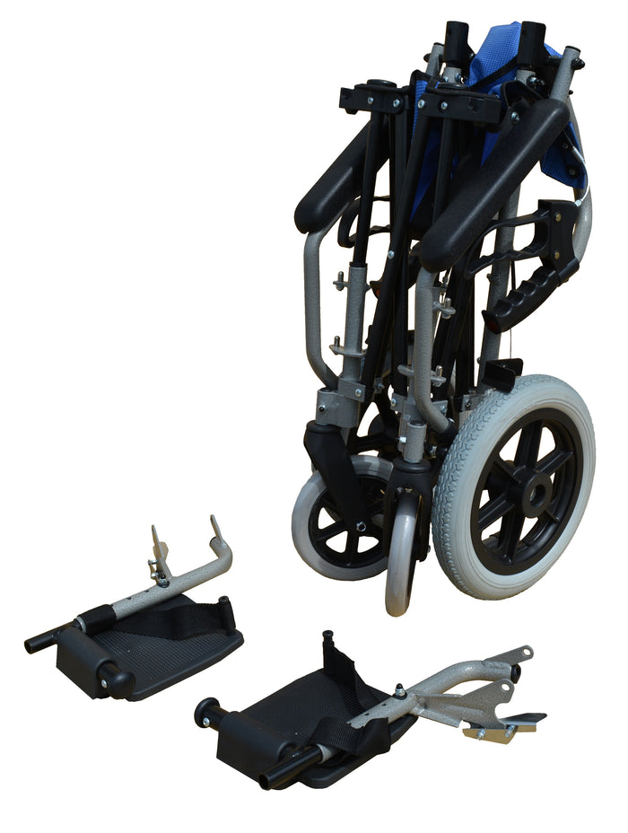Lohas Wheelchair Blue Air Compact Lightweight Travel  w/ Bag 8.5kg (16") - Asian Integrated Medical Sdn Bhd (ielder.asia)