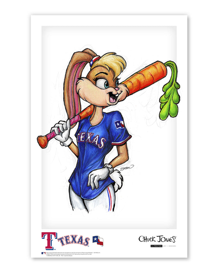 Lola Bunny x MLB Rangers Limited Edition Art Print