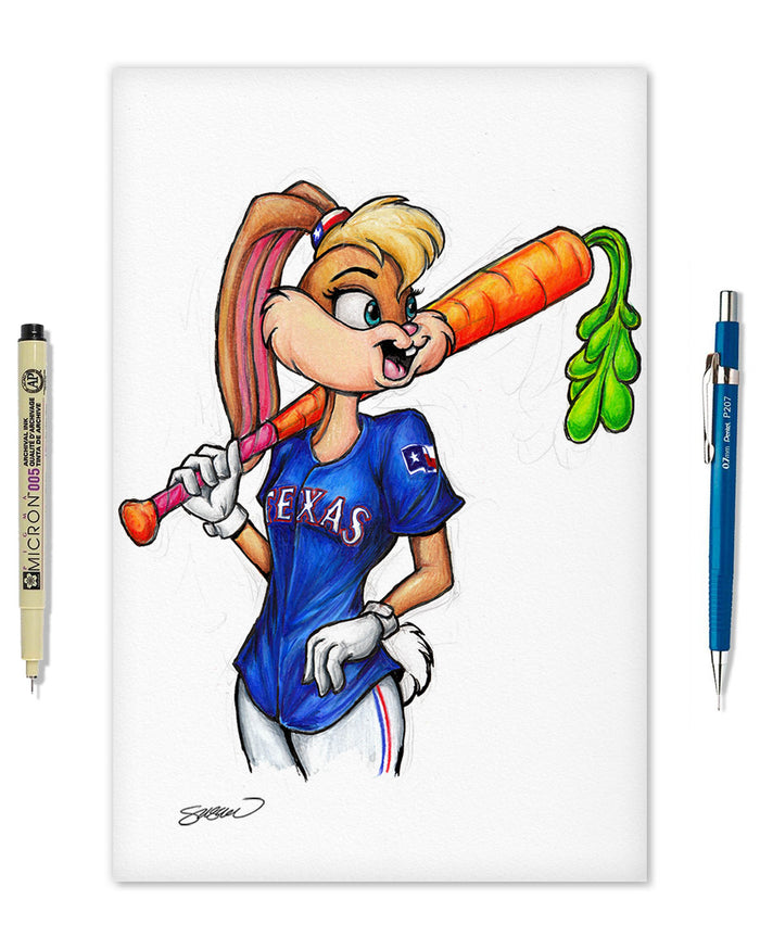 Lola Bunny x MLB Rangers Limited Edition Art Print