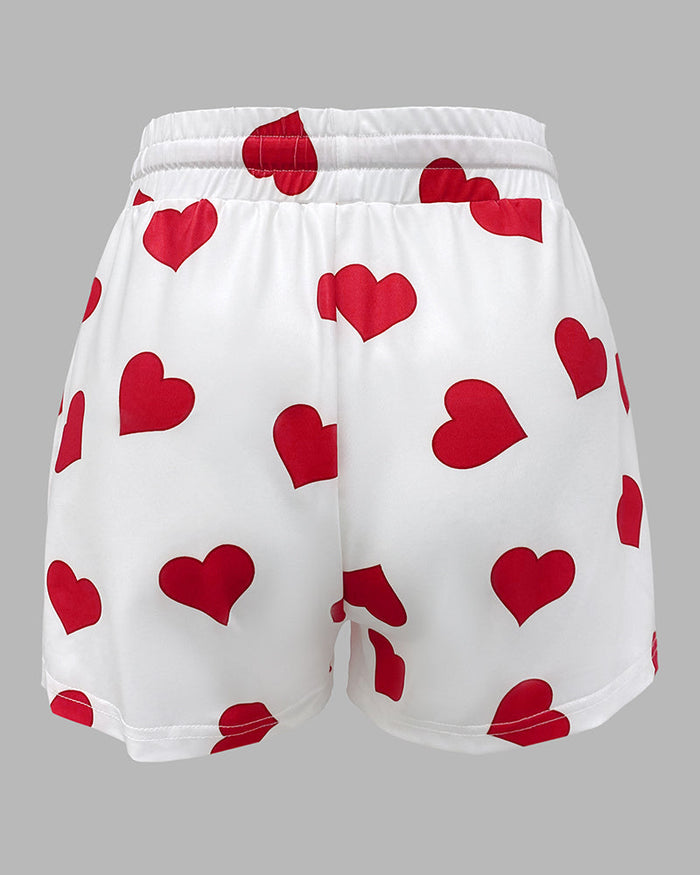Love Heart Drawstring Pajamas Set 🇺🇸