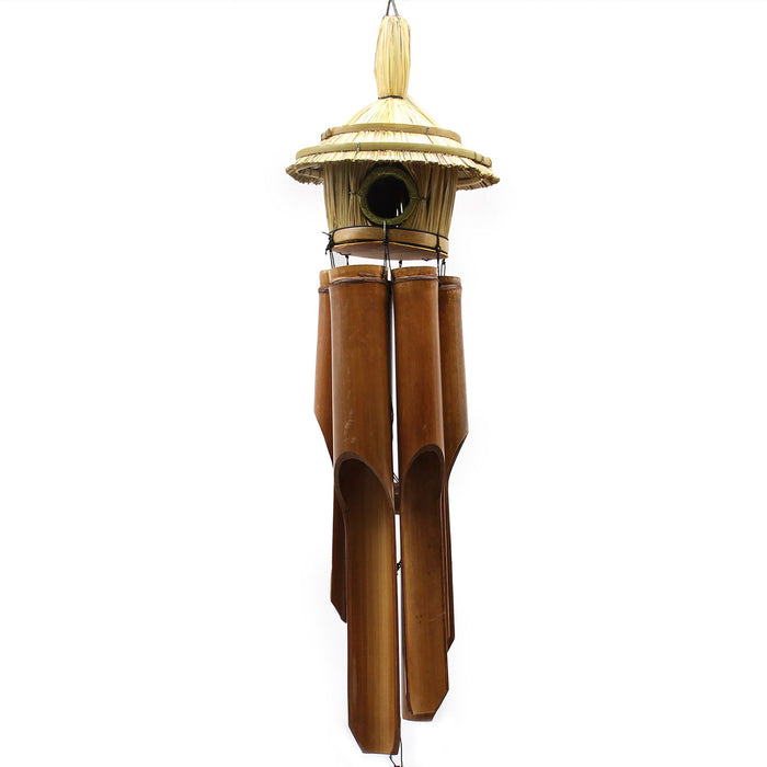 Lrg Round Seagrass Bird Box with Chimes 56x20cm 🇬🇧