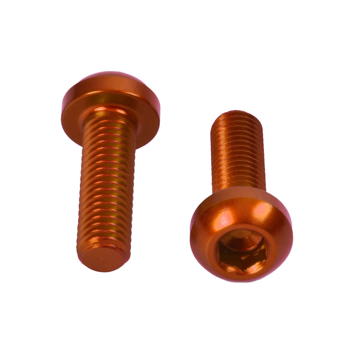 M5x0.8x16mm Water Bottle Cage Bolts - Orange - 10 Pack