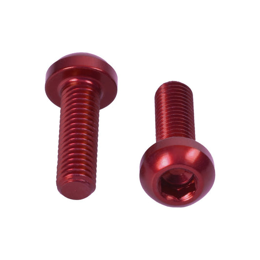 M5x0.8x16mm Water Bottle Cage Bolts - Red - 2 Pack
