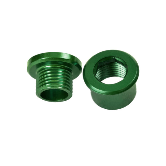 M8x6mm Chainring Bolt and Nut Set, 5pcs - Green
