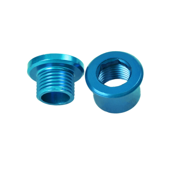 M8x6mm Chainring Bolt and Nut Set, 4 Pack - Teal