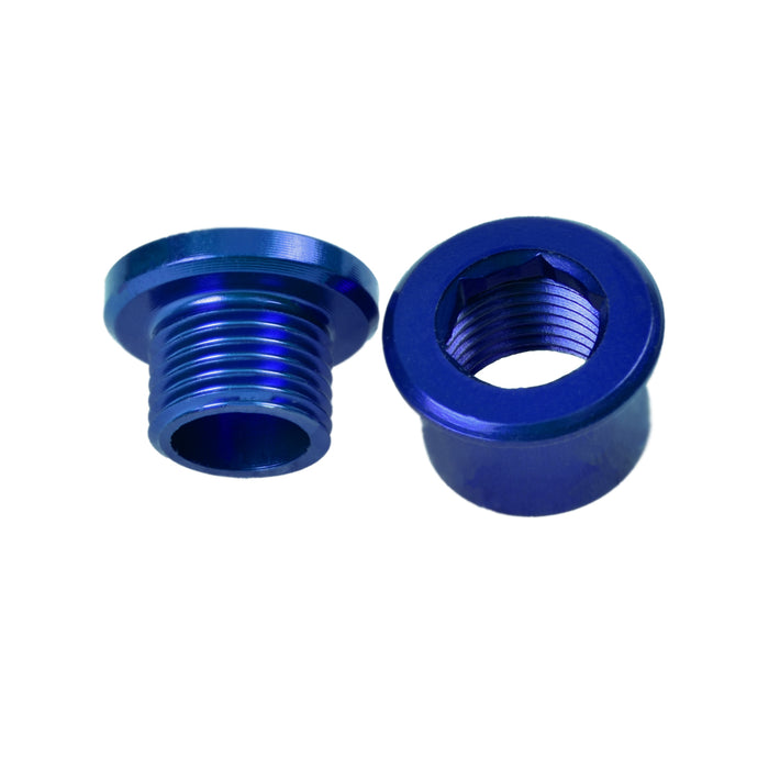 M8x6mm Chainring Bolt and Nut Set, 5pcs - Blue