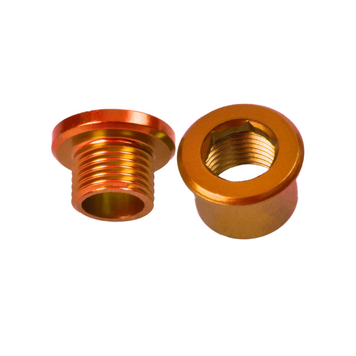 M8x6mm Chainring Bolt and Nut Set, 5pcs - Orange