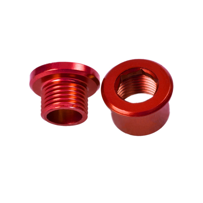 M8x6mm Chainring Bolt and Nut Set, 5pcs - Red