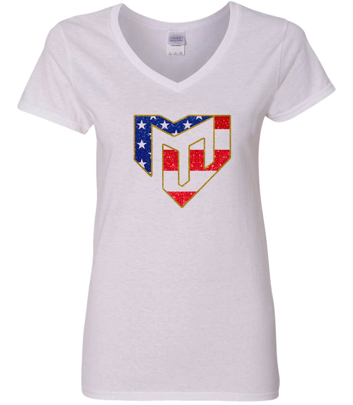 Magic Ladies Short Sleeve USA Design Tee- Matte or Glitter