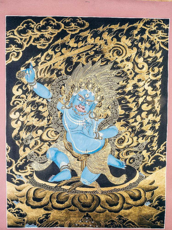 Mahakala ནག་པོ་ཆེན་པོ། - Tibetan Buddhist art, close-up detail