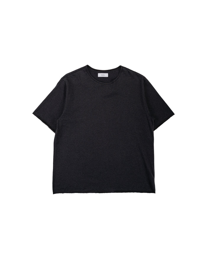 lost & found MARKAWARE marka Narrow Piping Tee 40/2 Organic Cotton Knit Heather Black