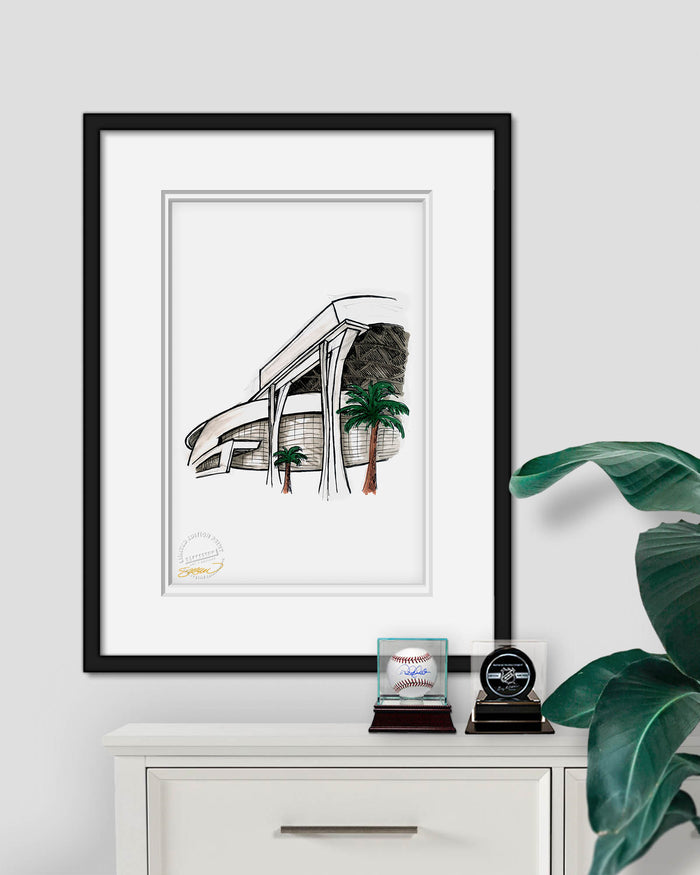 Marlins Park Ink Sketch Limited Edition Art Print