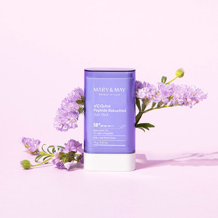 MARY&MAY Vegan Peptide Bakuchiol Sun Stick SPF50+ PA++++ apsauga nuo saulės