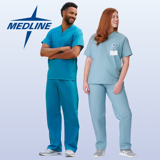 MEDLINE AngelStat Unisex Reversible Scrub Top And Pants Set - 600/610 - Fine Scrubs