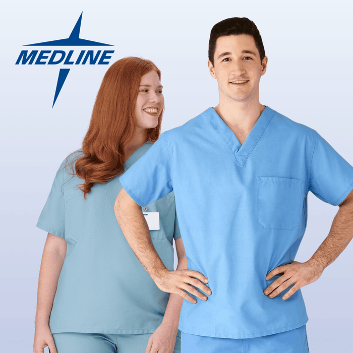 MEDLINE Angelstat Unisex Reversible V-Neck 1-Pocket Scrub Top - 610 - Fine Scrubs