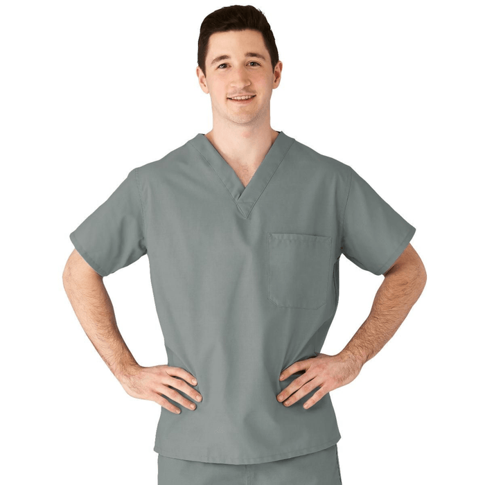 MEDLINE Angelstat Unisex Reversible V-Neck 1-Pocket Scrub Top - 610 - Fine Scrubs