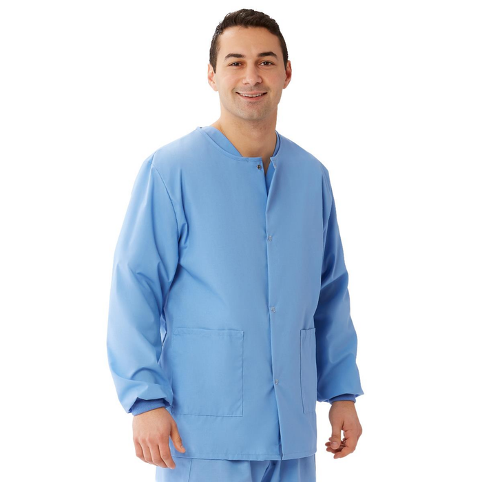 MEDLINE AngelStat Unisex Snap-Front Warm-Up Scrub Jacket - 849