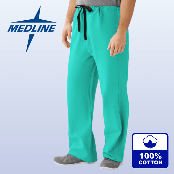 MEDLINE CottonCare Unisex 100% Cotton Drawstring Scrub Pants - 6590 - Fine Scrubs