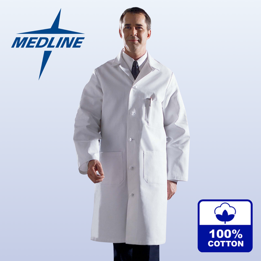 MEDLINE Unisex 100% Cotton Lab Coat - 2437 - Fine Scrubs