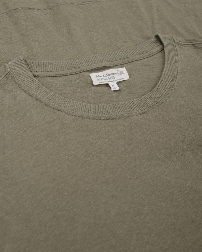 lost & found Merz B. Schwanen Merz B. Schwanen HPT01 Cotton Hemp T-Shirt Light Army