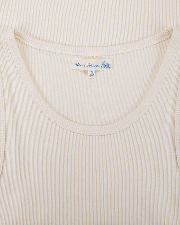 lost & found Merz B. Schwanen Merz B. Schwanen RIBTANK01 Iconic Ribbed Cotton Tank Top Nature