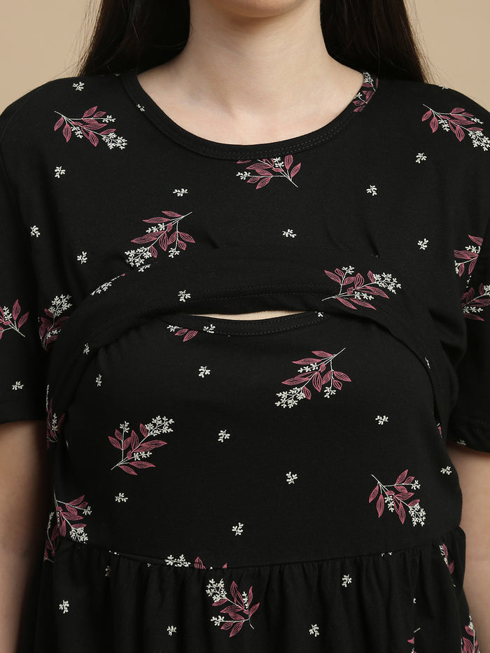 Soft floral maternity nighty for women online
