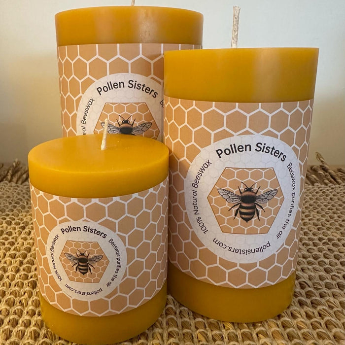 Mini Hum - Small Pillar Candle – 100% Pure Beeswax