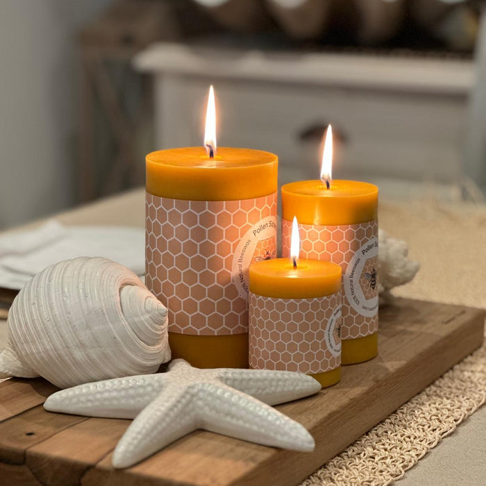 Mini Hum - Small Pillar Candle – 100% Pure Beeswax