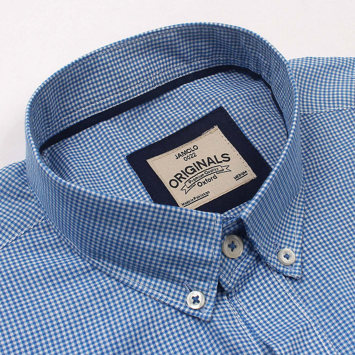 Mini Mild Blue N' White Check Shirt.