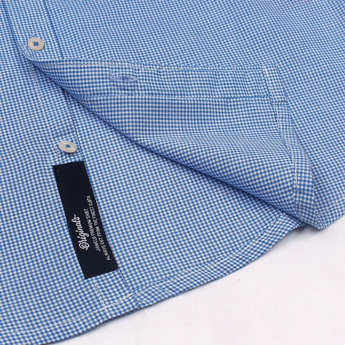 Mini Mild Blue N' White Check Shirt.