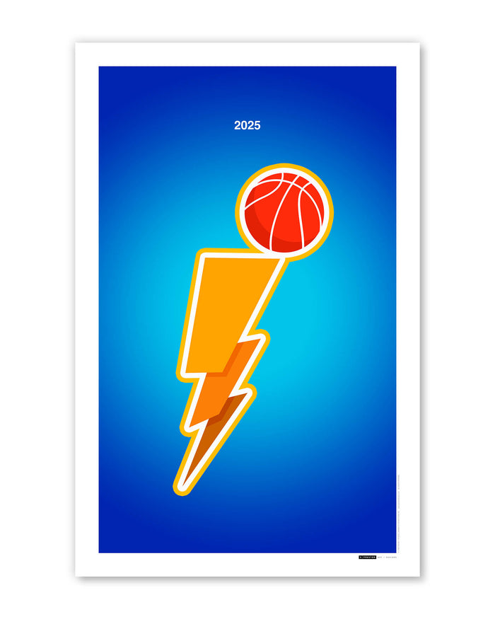 Minimalist 2025 Oklahoma City Basketball Championship Art Print