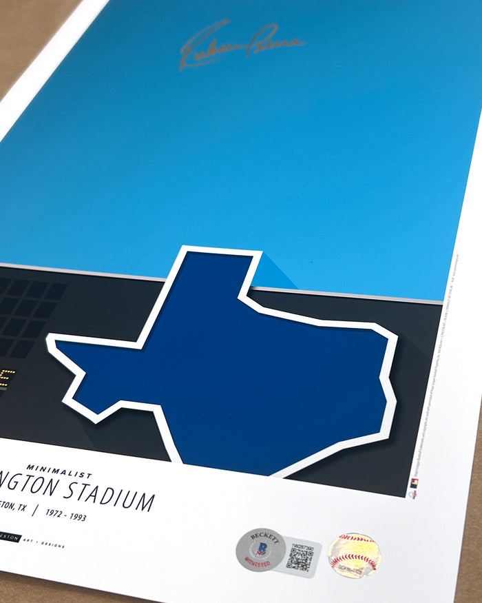 Minimalist Arlington Stadium Ruben Sierra Autographed Hologram
